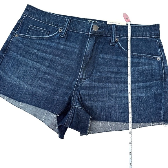 NWT High-Rise Dark Blue Faded Denim Shorts Size 10 - Picture 7 of 11